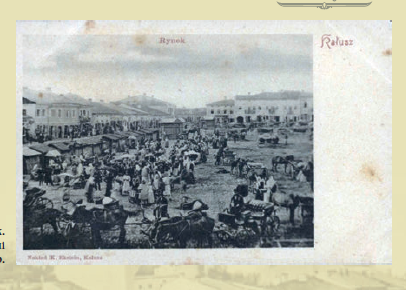 Площа Ринок у Калуші, поштівка 1904 року, видана К. Екштайном